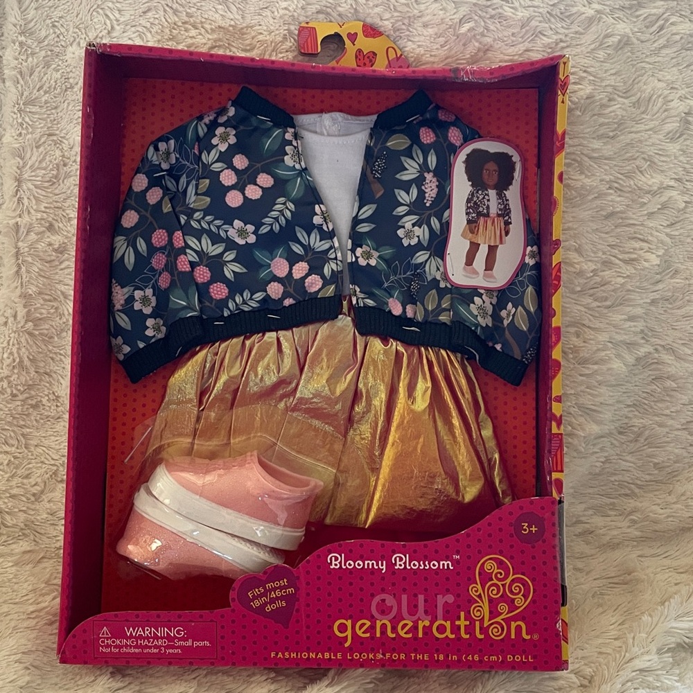 Bloom Pink and Gold Doll Outfit Set